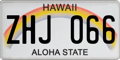 HI license plate ZHJ066