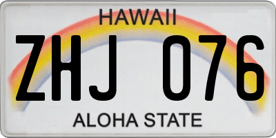 HI license plate ZHJ076