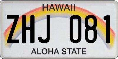HI license plate ZHJ081
