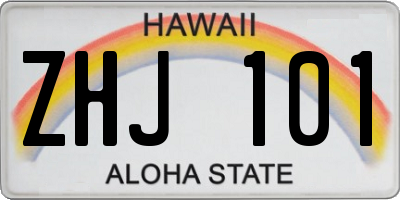 HI license plate ZHJ101