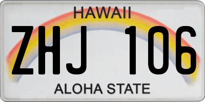 HI license plate ZHJ106