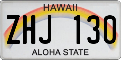 HI license plate ZHJ130