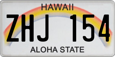 HI license plate ZHJ154