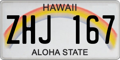 HI license plate ZHJ167
