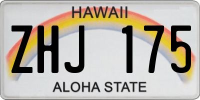 HI license plate ZHJ175