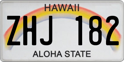 HI license plate ZHJ182