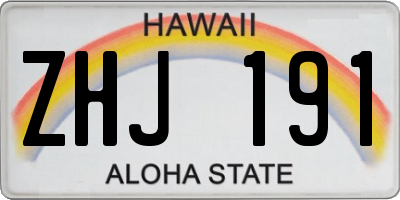 HI license plate ZHJ191