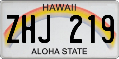 HI license plate ZHJ219
