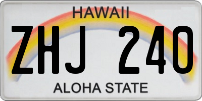 HI license plate ZHJ240