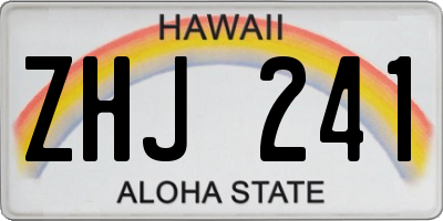 HI license plate ZHJ241