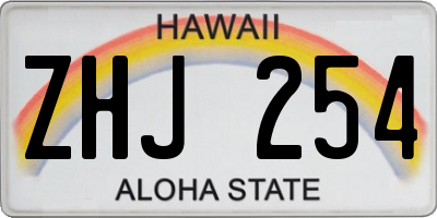 HI license plate ZHJ254