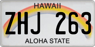 HI license plate ZHJ263