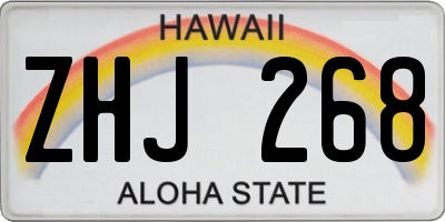 HI license plate ZHJ268