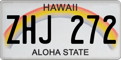 HI license plate ZHJ272