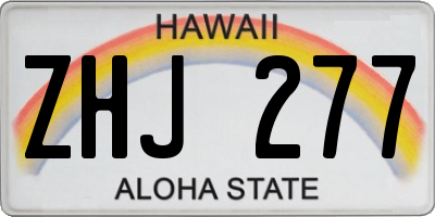 HI license plate ZHJ277