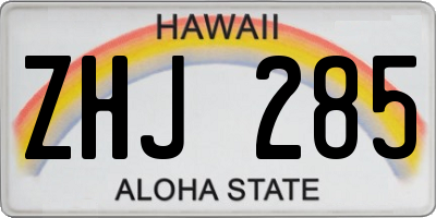 HI license plate ZHJ285