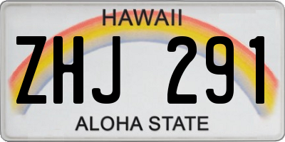 HI license plate ZHJ291