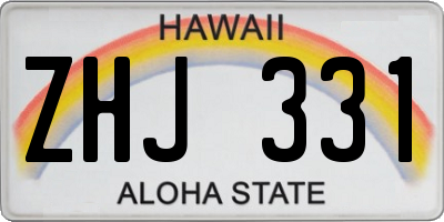 HI license plate ZHJ331