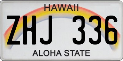 HI license plate ZHJ336