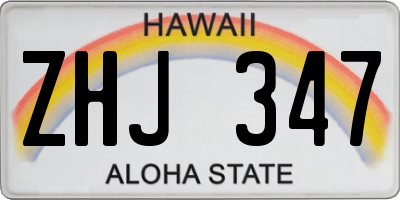 HI license plate ZHJ347
