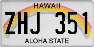HI license plate ZHJ351