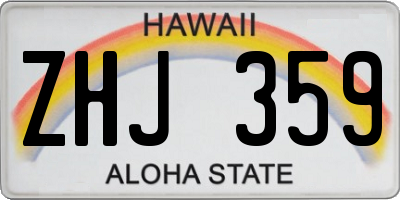 HI license plate ZHJ359