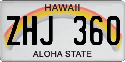 HI license plate ZHJ360