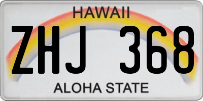 HI license plate ZHJ368