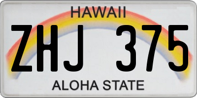 HI license plate ZHJ375