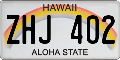 HI license plate ZHJ402