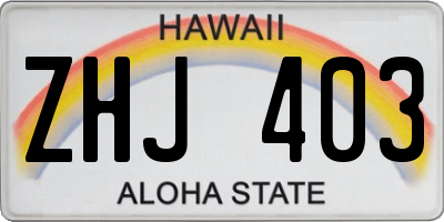 HI license plate ZHJ403
