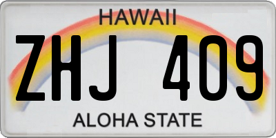 HI license plate ZHJ409