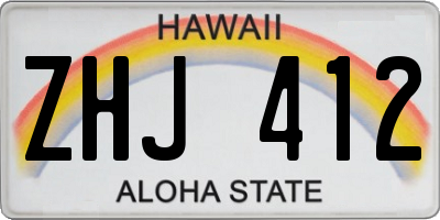 HI license plate ZHJ412
