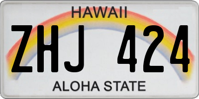 HI license plate ZHJ424