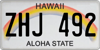 HI license plate ZHJ492