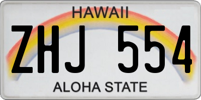 HI license plate ZHJ554