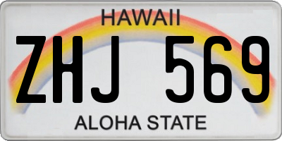 HI license plate ZHJ569