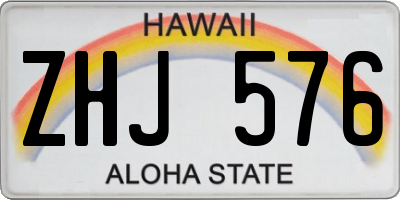 HI license plate ZHJ576
