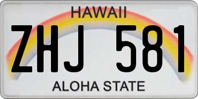HI license plate ZHJ581