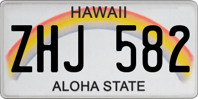 HI license plate ZHJ582