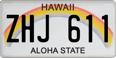 HI license plate ZHJ611