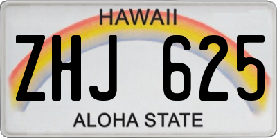 HI license plate ZHJ625
