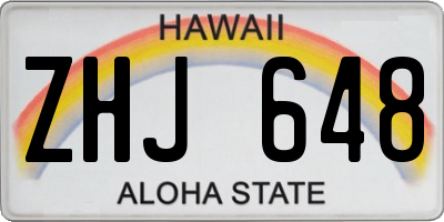 HI license plate ZHJ648