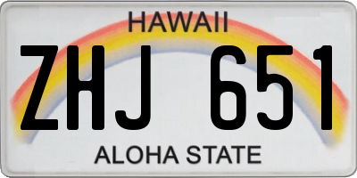 HI license plate ZHJ651