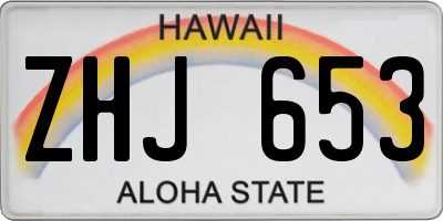 HI license plate ZHJ653