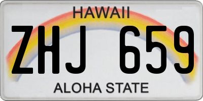 HI license plate ZHJ659
