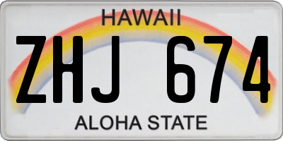 HI license plate ZHJ674