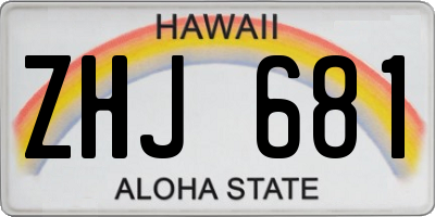 HI license plate ZHJ681