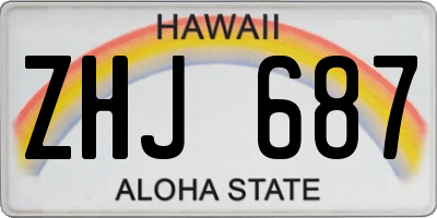HI license plate ZHJ687