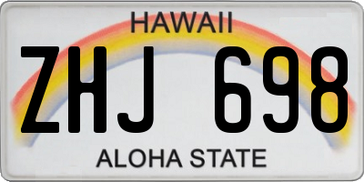 HI license plate ZHJ698